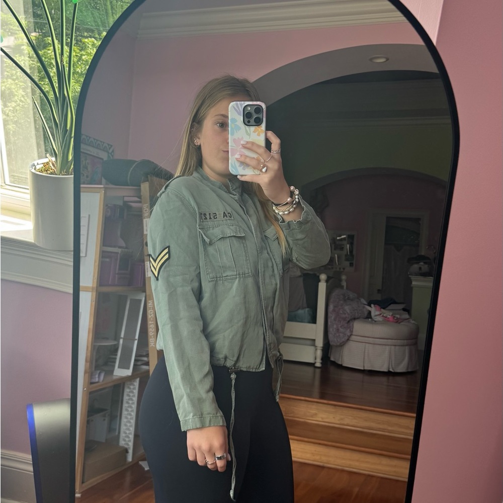 Rails Olive Drawstring Utility Jacket - Picture 2 of 5